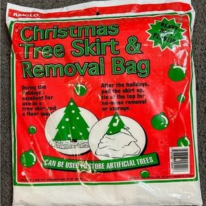 Amglo Vintage Christmas Tree Skirt & Removal Bag 144” x 90” New